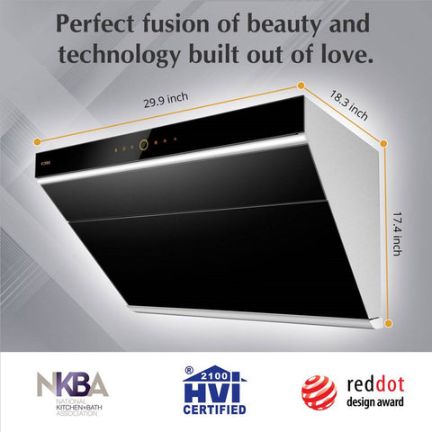 Size Measurement in Inches of the FOTILE JQG7505 Range Hood Size Measurement in Inches of the FOTILE JQG7505 Range Hood
