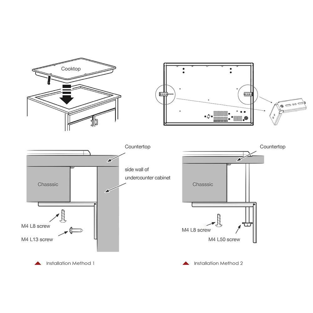 Installation Diagram for the FOTILE GLS30501 Tri-Ring Gas Cooktop